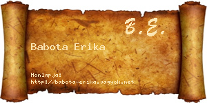 Babota Erika névjegykártya
