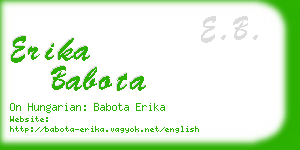 erika babota business card